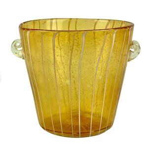 Vinini‎ Disaronno Amber Murano Hand Blown Murano Glass Ice Bucket Stripes